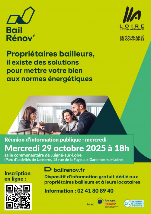 Affiche rdv Bail rénov' le 29 octobre 18h à Juigné-sur-Loire.
