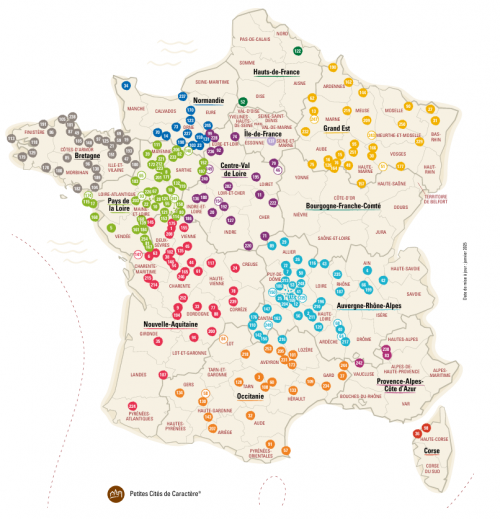 Carte des Petites Cités de Caractères.